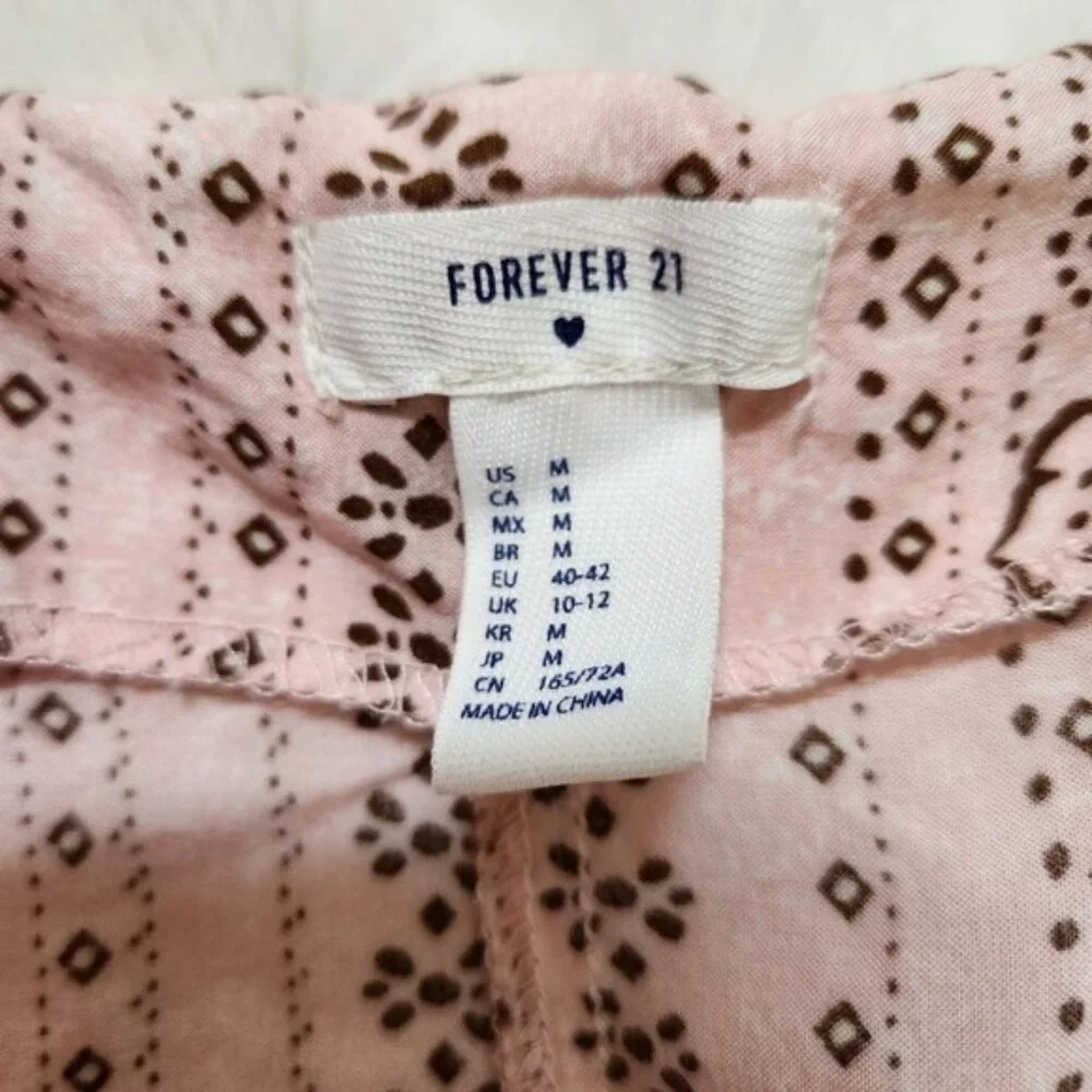 Forever 21 Women's Cover Up Summer Pants, Tie Front Size M